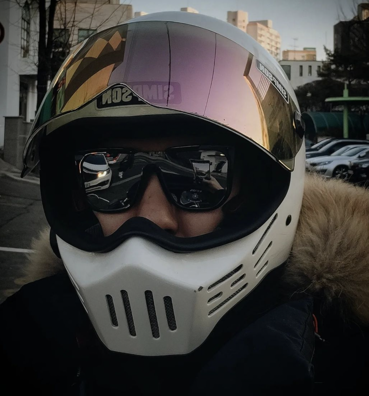 Flight Eyewear with Simpson Helmet